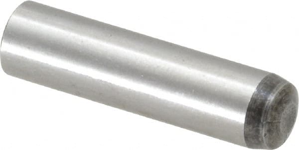Value Collection - 8mm Diam x 32mm Pin Length Grade 8 Alloy Steel Precision Dowel Pin - Bright Finish, 1 Rounded End - Exact Tooling