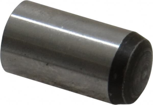 Value Collection - 10mm Diam x 20mm Pin Length Grade 8 Alloy Steel Precision Dowel Pin - Bright Finish, 1 Rounded End - Exact Tooling