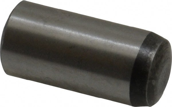 Value Collection - 10mm Diam x 22mm Pin Length Grade 8 Alloy Steel Precision Dowel Pin - Bright Finish, 1 Rounded End - Exact Tooling