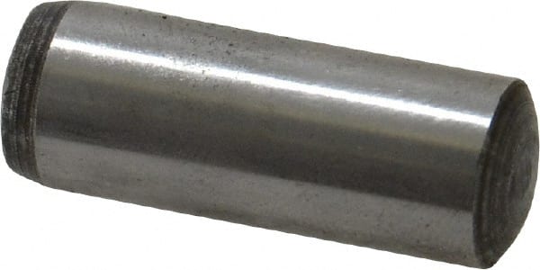 Value Collection - 10mm Diam x 28mm Pin Length Grade 8 Alloy Steel Precision Dowel Pin - Bright Finish, 1 Rounded End - Exact Tooling