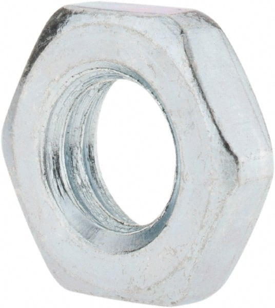 Value Collection - M10x1.50 Steel Right Hand Hex Jam Nut - 17mm Across Flats, 5mm High, Zinc-Plated Finish - Exact Tooling