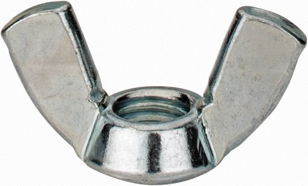 Value Collection - M10x1.50, Zinc Plated, Iron Standard Wing Nut - 4.6mm Wing Span, 23mm Wing Span - Exact Tooling
