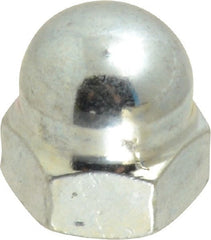 Value Collection - M8x1.25 13mm Width Across Flats, Zinc Plated, Steel Acorn Nut - 15mm Overall Height, Grade 2, DIN 1587 - Exact Tooling