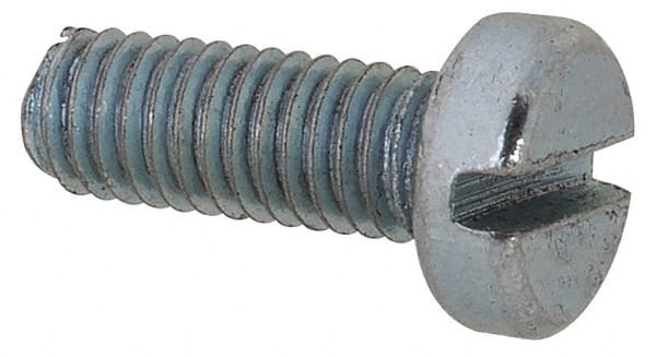 Value Collection - M3x0.50, 8mm Length Under Head Slotted Drive Machine Screw - Cheese Head, Grade 4.8 Steel, Zinc-Plated Finish, Without Washer - Exact Tooling