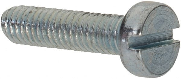 Value Collection - M3x0.50, 12mm Length Under Head Slotted Drive Machine Screw - Cheese Head, Grade 4.8 Steel, Zinc-Plated Finish, Without Washer - Exact Tooling