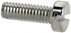 Value Collection - M4x0.70, 12mm Length Under Head Slotted Drive Machine Screw - Cheese Head, Grade 4.8 Steel, Zinc-Plated Finish, Without Washer - Exact Tooling