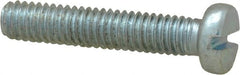 Value Collection - M4x0.70, 20mm Length Under Head Slotted Drive Machine Screw - Cheese Head, Grade 4.8 Steel, Zinc-Plated Finish, Without Washer - Exact Tooling