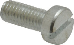 Value Collection - M5x0.80, 12mm Length Under Head Slotted Drive Machine Screw - Cheese Head, Grade 4.8 Steel, Zinc-Plated Finish, Without Washer - Exact Tooling