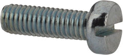 Value Collection - M5x0.80, 16mm Length Under Head Slotted Drive Machine Screw - Cheese Head, Grade 4.8 Steel, Zinc-Plated Finish, Without Washer - Exact Tooling