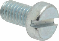 Value Collection - M6x1.00, 10mm Length Under Head Slotted Drive Machine Screw - Cheese Head, Grade 4.8 Steel, Zinc-Plated Finish, Without Washer - Exact Tooling