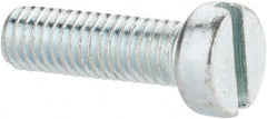 Value Collection - M6x1.00, 20mm Length Under Head Slotted Drive Machine Screw - Cheese Head, Grade 4.8 Steel, Zinc-Plated Finish, Without Washer - Exact Tooling