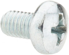 Value Collection - M5x0.80, 8mm Length Under Head Phillips Drive Machine Screw - Pan Head, Grade 4.8 Steel, Zinc-Plated Finish, Without Washer - Exact Tooling