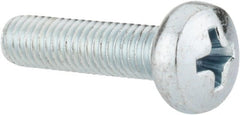 Value Collection - M5x0.80, 20mm Length Under Head Phillips Drive Machine Screw - Pan Head, Grade 4.8 Steel, Zinc-Plated Finish, Without Washer - Exact Tooling
