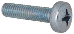 Value Collection - M6x1.00, 25mm Length Under Head Phillips Drive Machine Screw - Pan Head, Grade 4.8 Steel, Zinc-Plated Finish, Without Washer - Exact Tooling