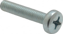 Value Collection - M6x1.00, 30mm Length Under Head Phillips Drive Machine Screw - Pan Head, Grade 4.8 Steel, Zinc-Plated Finish, Without Washer - Exact Tooling