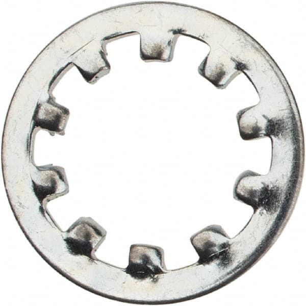 Value Collection - M10 Screw, 10.5mm ID, Spring Steel Internal Tooth Lock Washer - 18mm OD, Zinc-Plated, Grade 2 - Exact Tooling