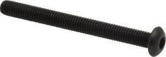 Value Collection - #10-32 UNF Hex Socket Drive, Button Screw - Alloy Steel, Black Oxide Finish, Fully Threaded, 2" Length Under Head - Exact Tooling