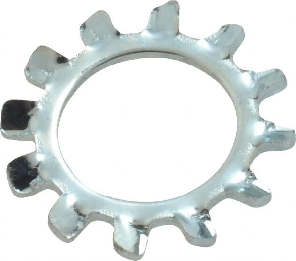 Value Collection - M10 Screw, 10.5mm ID, Spring Steel External Tooth Lock Washer - 18mm OD, Zinc-Plated, Grade 2 - Exact Tooling