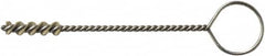 Weiler - 6.6mm Diam Helical Nylon Tube Brush - Single Spiral, 0.012" Filament Diam, 1" Brush Length, 5" OAL, 0.115" Diam Galvanized Steel Shank - Exact Tooling