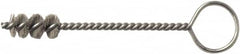 Weiler - 13.1mm Diam Helical Nylon Tube Brush - Single Spiral, 0.012" Filament Diam, 1" Brush Length, 5" OAL, 0.194" Diam Galvanized Steel Shank - Exact Tooling