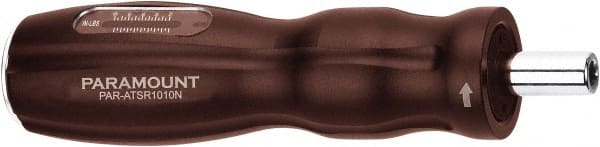 Paramount - 20 to 100 In/Lb, Adjustable Torque Limiting Screwdriver - 5-9/16" OAL, 1/4" Drive, 5 In/Lb Graduation - Exact Tooling