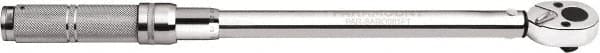 Paramount - 1/2" Drive Micrometer Type Ratchet Head Torque Wrench - 27.1 N/m to 109 N/m Torque, 16-11/16" OAL, 10 Ft/Lb Graduation - Exact Tooling