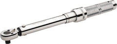 Paramount - 3/8" Drive Micrometer Type Ratchet Head Torque Wrench - 5.4 N/m to 27 N/m Torque, 12" OAL, 1 Ft/Lb Graduation - Exact Tooling