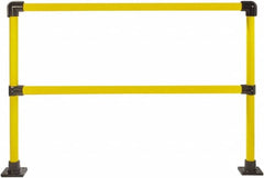 Hollaender - 6' Long x 42" High, Steel & Aluminum Straight Railing - 1.9" Pipe, Includes 2 Sub Assembled Posts, 2 Horizontal Rails, Bag with 2 Flanges, Instructions, Assembly Tool - Exact Tooling