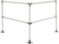 Hollaender - 4' Long x 42" High, Aluminum Corner Section - 1.9" Pipe, Includes 3 Sub Assembled Posts, 4 Horizontal Rails, Bag with 3 Flanges, Instructions, Assembly Tool - Exact Tooling