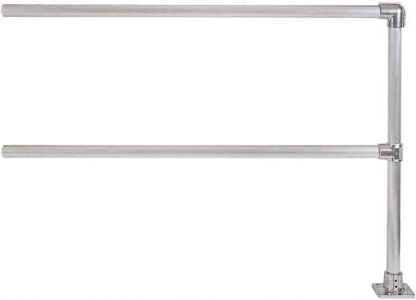Hollaender - 6' Long x 6-1/2" High, Aluminum Extension Railing - 1.9" Pipe, Includes Sub Assembled Post, 2 Horizontal Rails, Bag with 1 Flange, Instructions, Assembly Tool - Exact Tooling