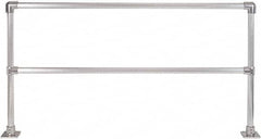 Hollaender - 8' Long x 42" High, Aluminum Straight Railing - 1.9" Pipe, Includes 2 Sub Assembled Posts, 2 Horizontal Rails, Bag with 2 Flanges, Instructions, Assembly Tool - Exact Tooling