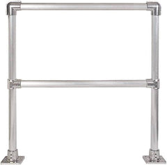 Hollaender - 4' Long x 42" High, Aluminum Straight Railing - 1.9" Pipe, Includes 2 Sub Assembled Posts, 2 Horizontal Rails, Bag with 2 Flanges, Instructions, Assembly Tool - Exact Tooling