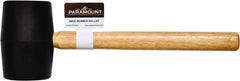 Paramount - 2 Lb Head Rubber Mallet - 15-13/32" OAL, Wood Handle - Exact Tooling