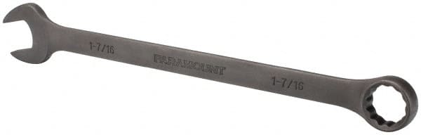 Paramount - 1-7/16" 12 Point Offset Combination Wrench - 15° Offset Angle, 19-1/2" OAL, Chrome Vanadium Steel, Black Finish - Exact Tooling