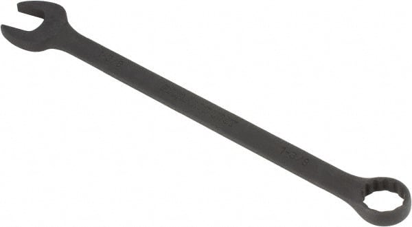 Paramount - 1-3/8" 12 Point Offset Combination Wrench - 15° Offset Angle, 18-1/2" OAL, Chrome Vanadium Steel, Black Finish - Exact Tooling