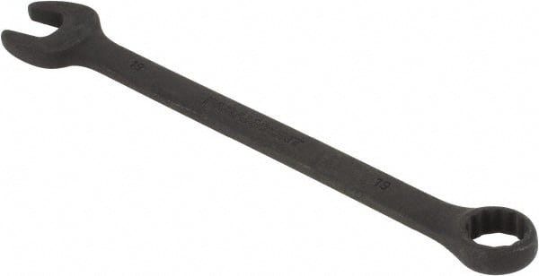 Paramount - 19mm 12 Point Offset Combination Wrench - 15° Offset Angle, 9-13/16" OAL, Chrome Vanadium Steel, Black Finish - Exact Tooling