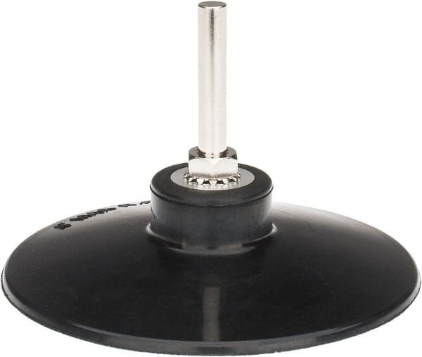 Tru-Maxx - 4" Diam Quick-Change Type R Disc Backing Pad - 1/4" Shank Diam, Medium Density, 10,000 RPM, Quick-Lok Compatible - Exact Tooling