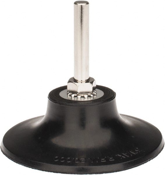 Tru-Maxx - 3" Diam Quick-Change Type R Disc Backing Pad - 1/4" Shank Diam, Hard Density, 20,000 RPM, Quick-Lok Compatible - Exact Tooling