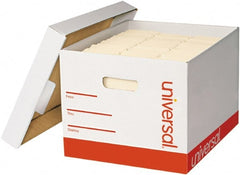 UNIVERSAL - 1 Compartment, 12 Inch Wide x 15 Inch Deep x 10 Inch High, File Storage Box - Paper, White - Exact Tooling