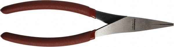 Paramount - 8" OAL, 1-9/16" Jaw Length x 5/8" Jaw Width, Duckbill Pliers - Serrated Jaw, Plastic Dipped Handles - Exact Tooling