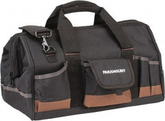 Paramount - 31 Pocket Black & Brown Polyester Tool Bag - 18" Wide x 11" Deep x 12" High - Exact Tooling