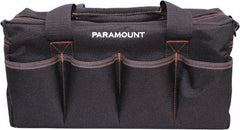 Paramount - 16 Pocket Black & Brown Polyester Tool Bag - 14" Wide x 5-1/2" Deep x 6" High - Exact Tooling