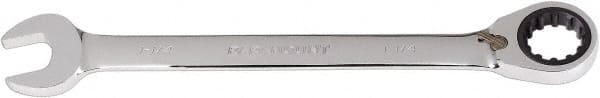 Paramount - 1-1/4" 12 Point Combination Wrench - 13° Head Angle, 16-11/16" OAL, Chrome Vanadium Steel, Polished Finish - Exact Tooling