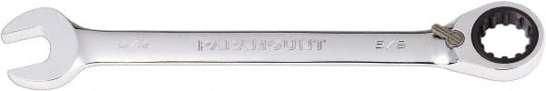 Paramount - 5/8" 12 Point Combination Wrench - 13° Head Angle, 8-3/16" OAL, Chrome Vanadium Steel, Polished Finish - Exact Tooling