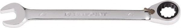 Paramount - 1/2" 12 Point Combination Wrench - 13° Head Angle, 7" OAL, Chrome Vanadium Steel, Polished Finish - Exact Tooling