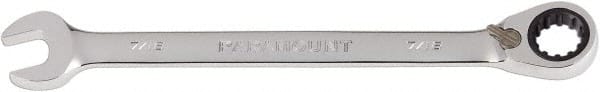 Paramount - 7/16" 12 Point Combination Wrench - 13° Head Angle, 6-1/2" OAL, Chrome Vanadium Steel, Polished Finish - Exact Tooling