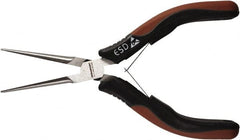 Paramount - 6" OAL, 2-5/16" Jaw Length x 15/32" Jaw Width, Long Nose Needle Nose Pliers - Smooth Jaw, Standard Head, ESD Cushion Handles, with Spring - Exact Tooling