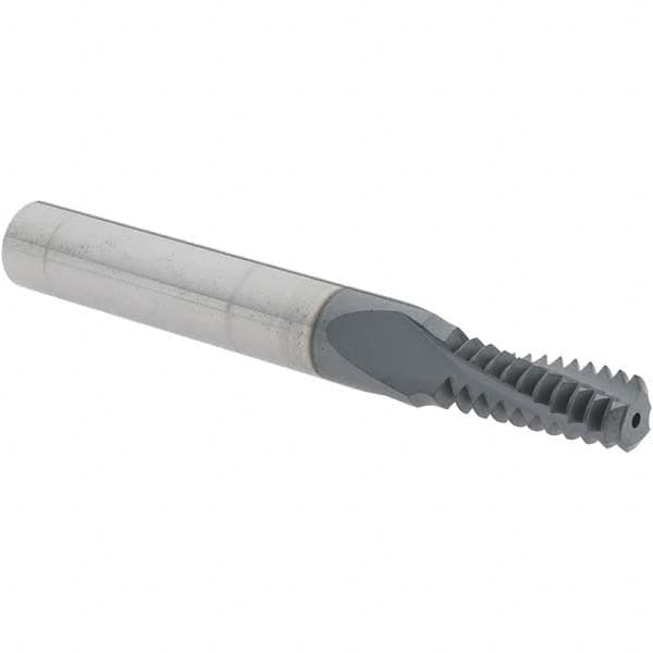 Iscar - 3/8-16 UNC, 0.264" Cutting Diam, 3 Flute, Solid Carbide Helical Flute Thread Mill - Internal Thread, 0.66" LOC, 2-1/2" OAL, 5/16" Shank Diam - Exact Tooling