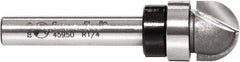 Amana Tool - 1/2" Cut Diam, 3/8" Length of Cut, 2 Flute Core Box Edge Profile Router Bit - Carbide-Tipped, 1/4" Shank Diam, 2" OAL, Uncoated - Exact Tooling
