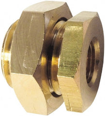 Legris - 1/2 Male Thread x 1/2 Female Thread, Brass Industrial Pipe Male/Female Bulkhead - FBSPP x MBSPP, 3,626 psi - Exact Tooling